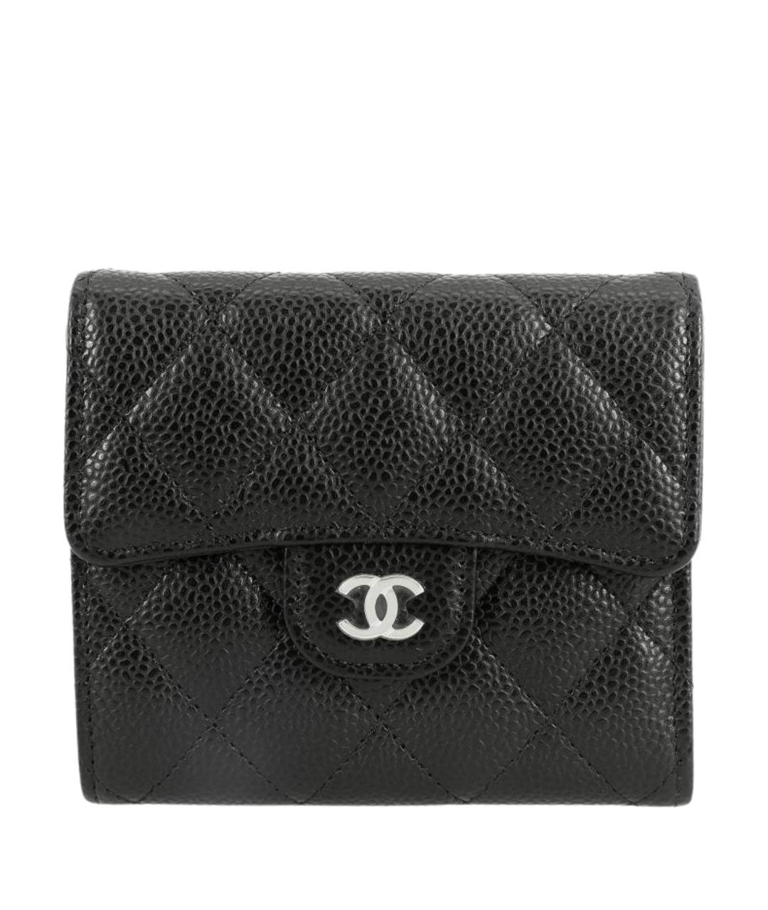 CHANEL Черный кожаный кошелек, фото 1