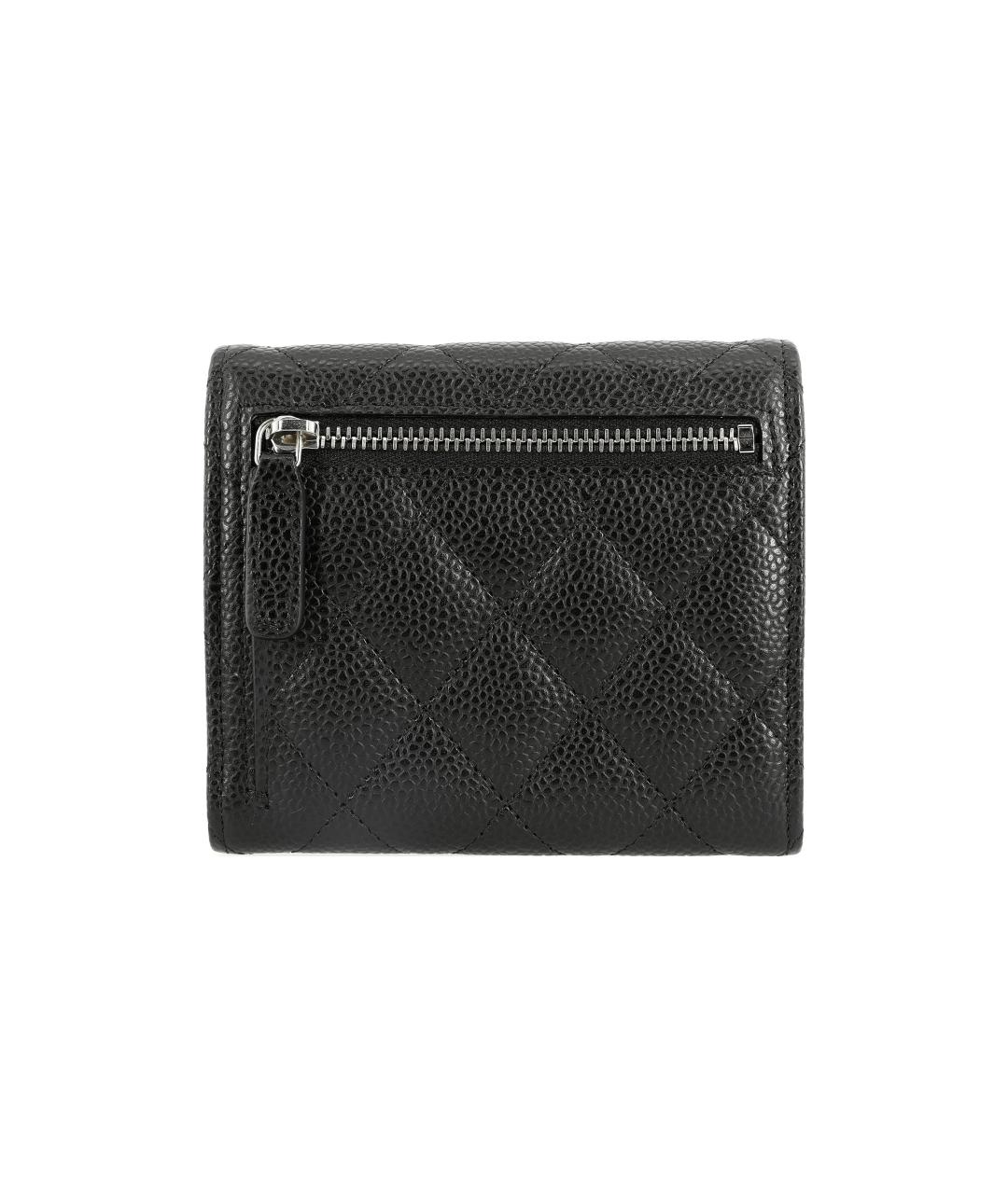 CHANEL Черный кожаный кошелек, фото 3