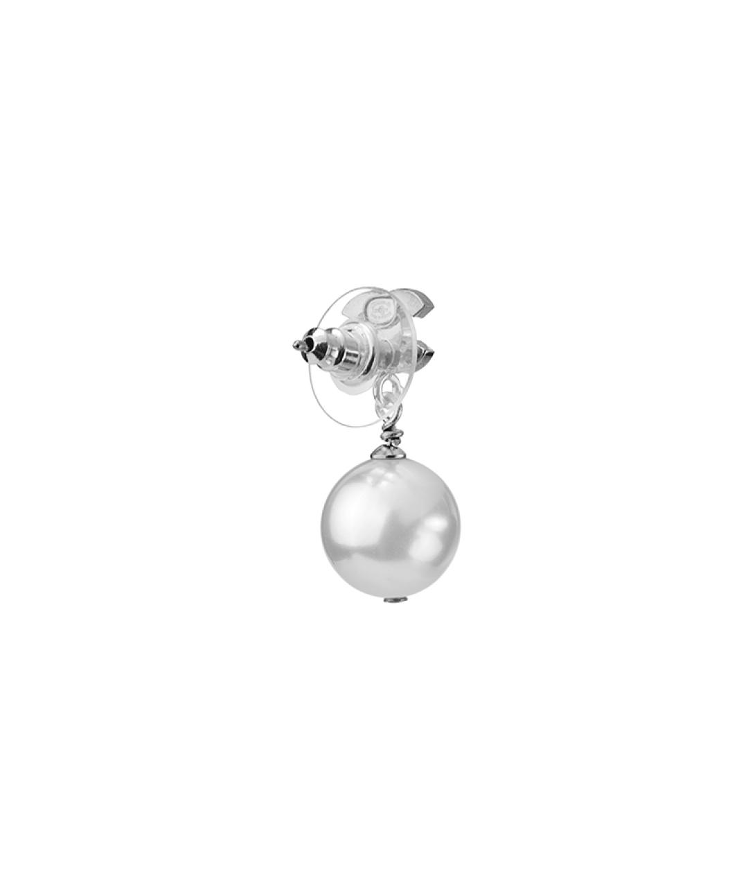 CHANEL Серебряные металлические серьги, фото 2
