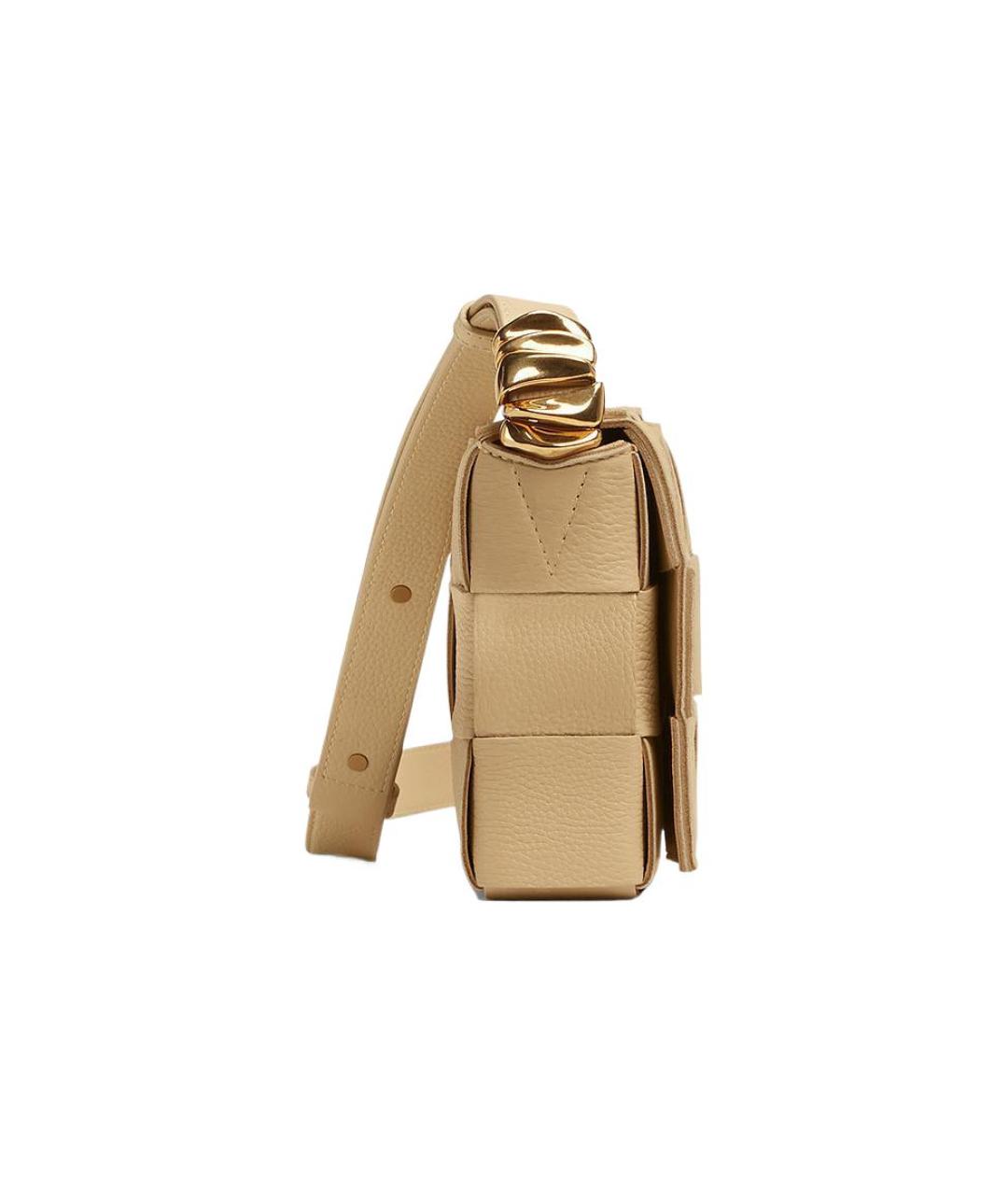 BOTTEGA VENETA Бежевая кожаная сумка через плечо, фото 2
