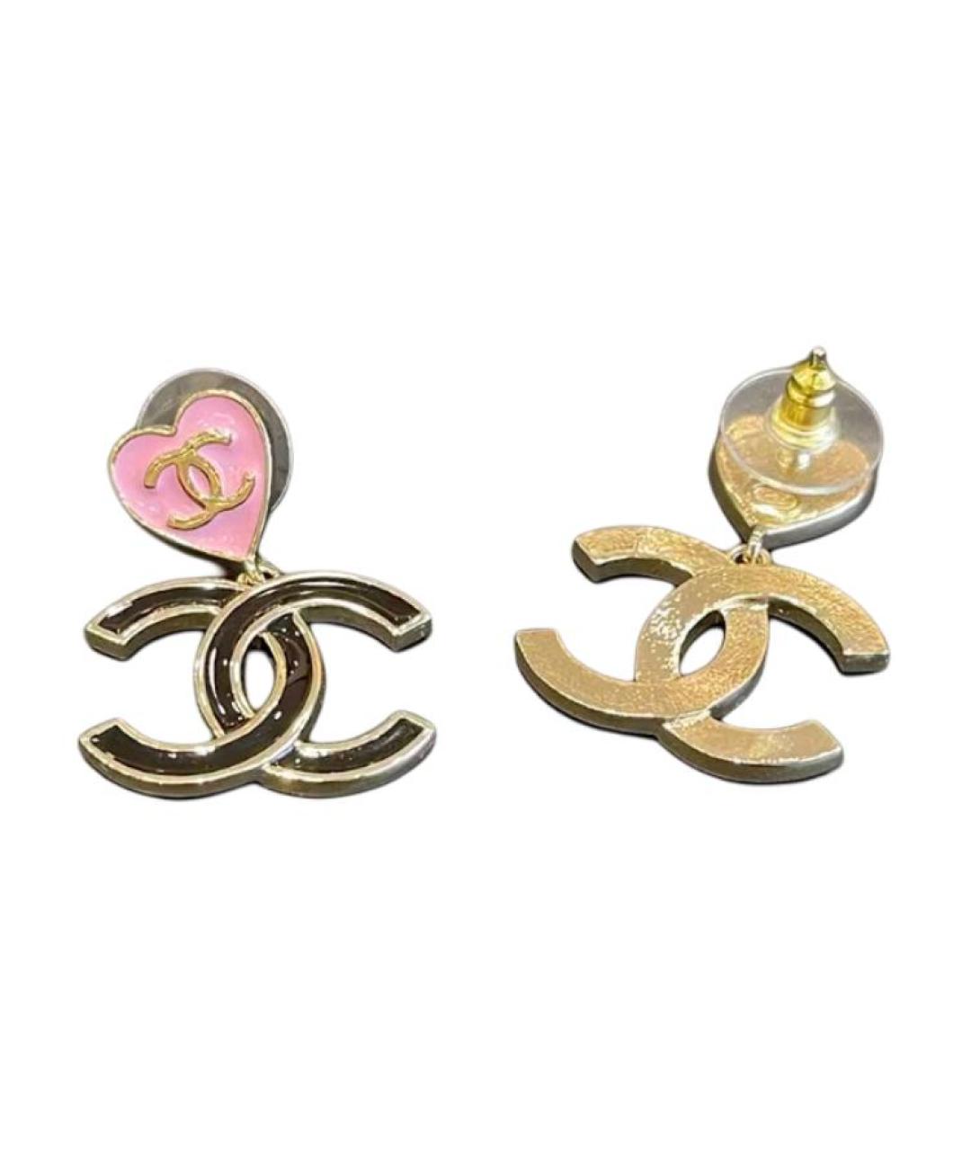 CHANEL Черные металлические серьги, фото 2