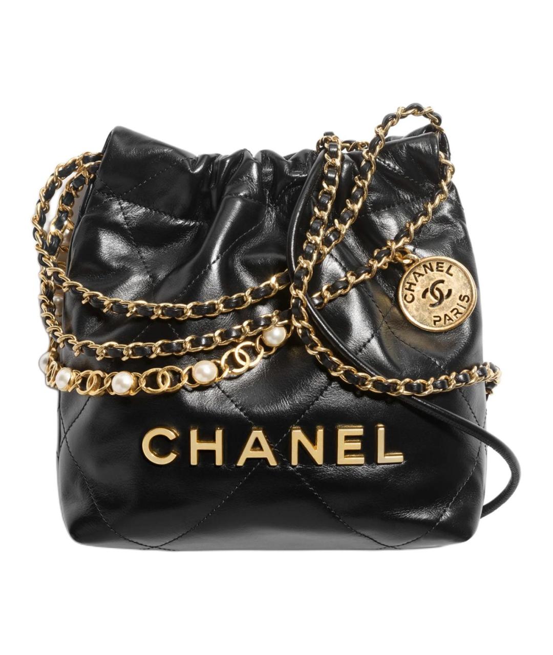 CHANEL Черная кожаная сумка через плечо, фото 1