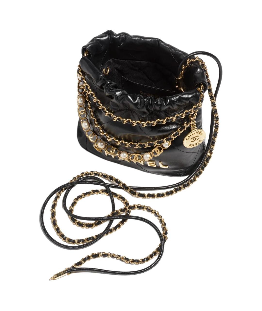 CHANEL Черная кожаная сумка через плечо, фото 3