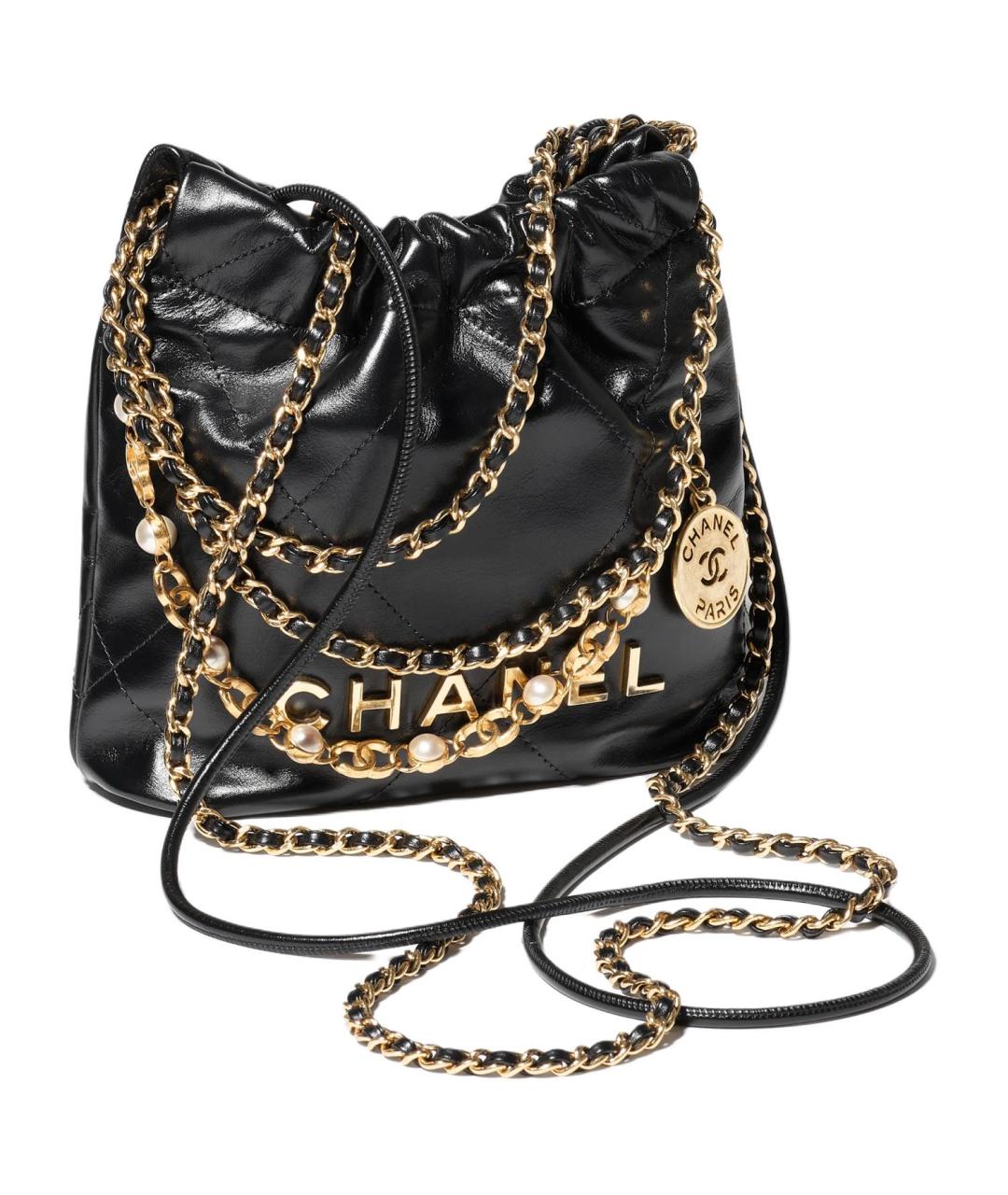 CHANEL Черная кожаная сумка через плечо, фото 2