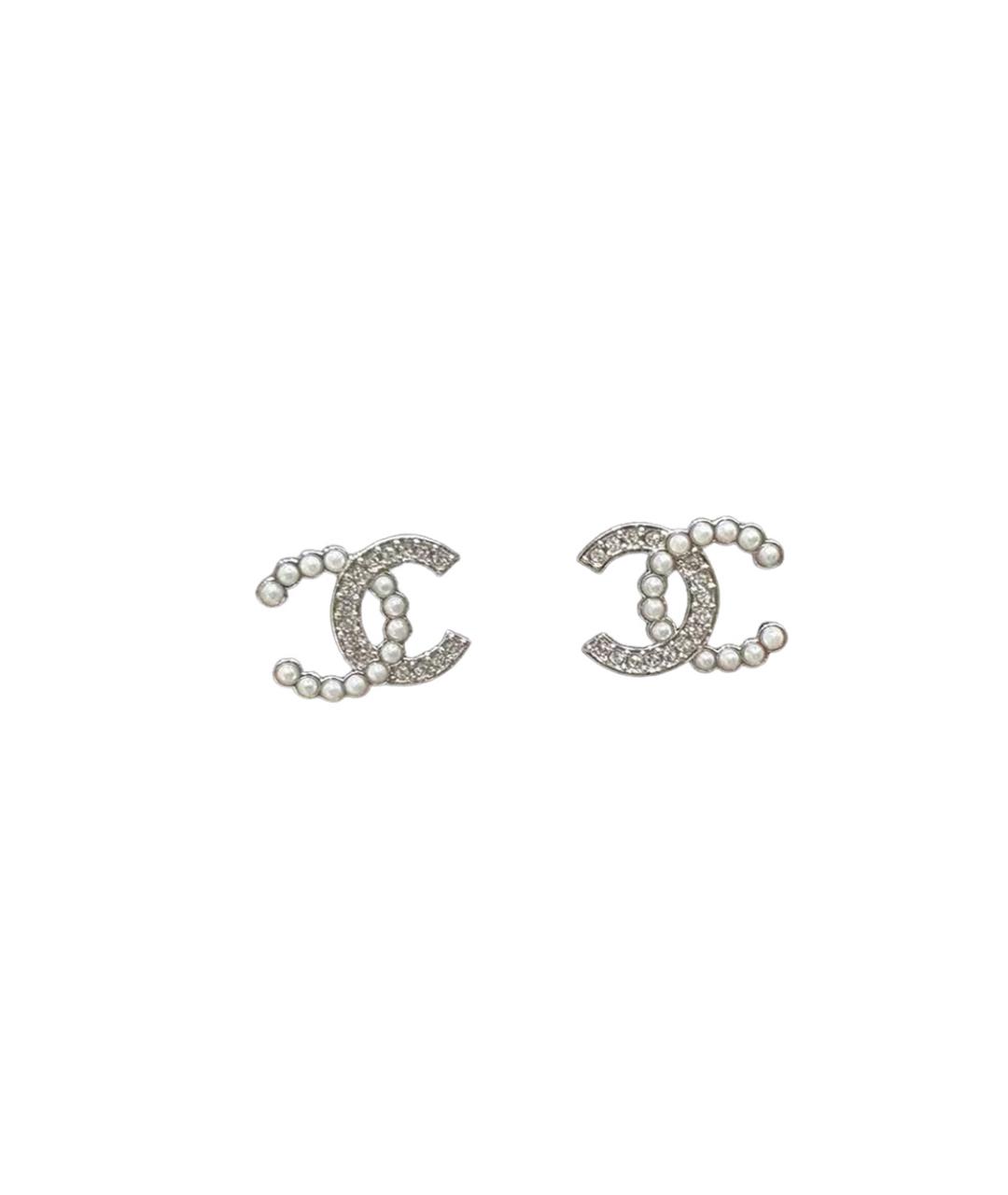 CHANEL Серебряные металлические серьги, фото 1