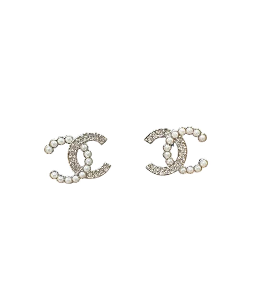 CHANEL Серебряные металлические серьги, фото 2