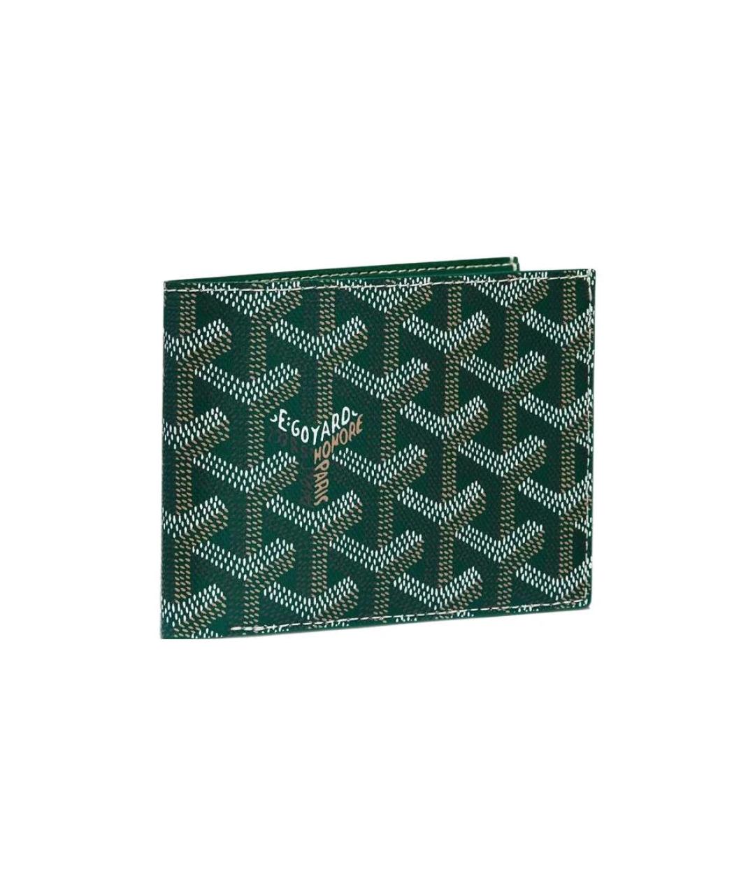 GOYARD Зеленый кожаный кошелек, фото 1