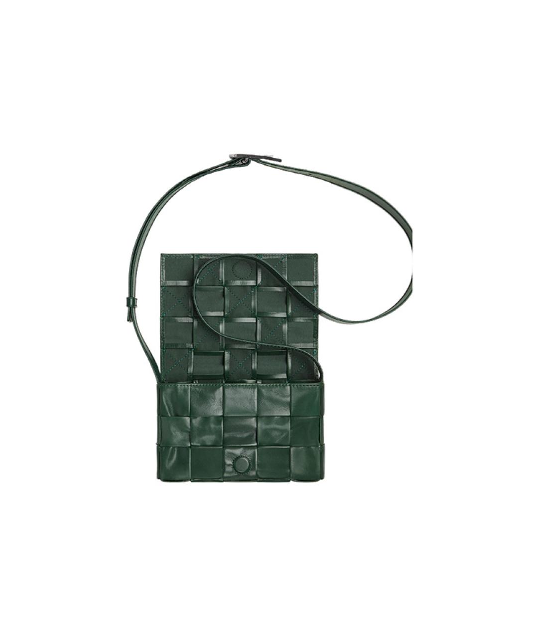 BOTTEGA VENETA Зеленая кожаная сумка на плечо, фото 4