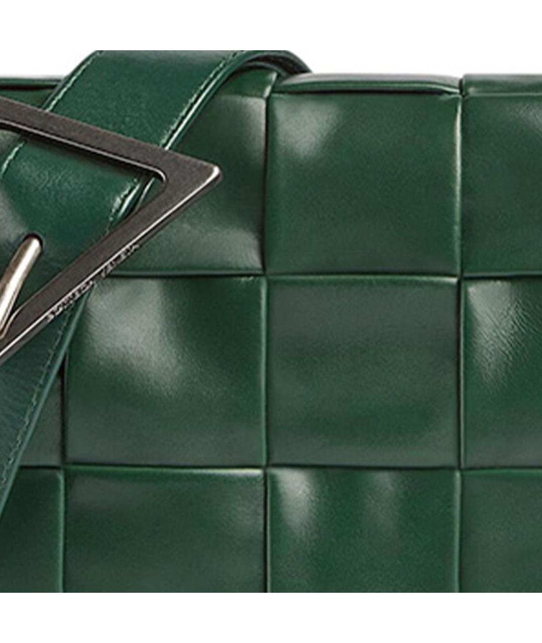 BOTTEGA VENETA Зеленая кожаная сумка на плечо, фото 5