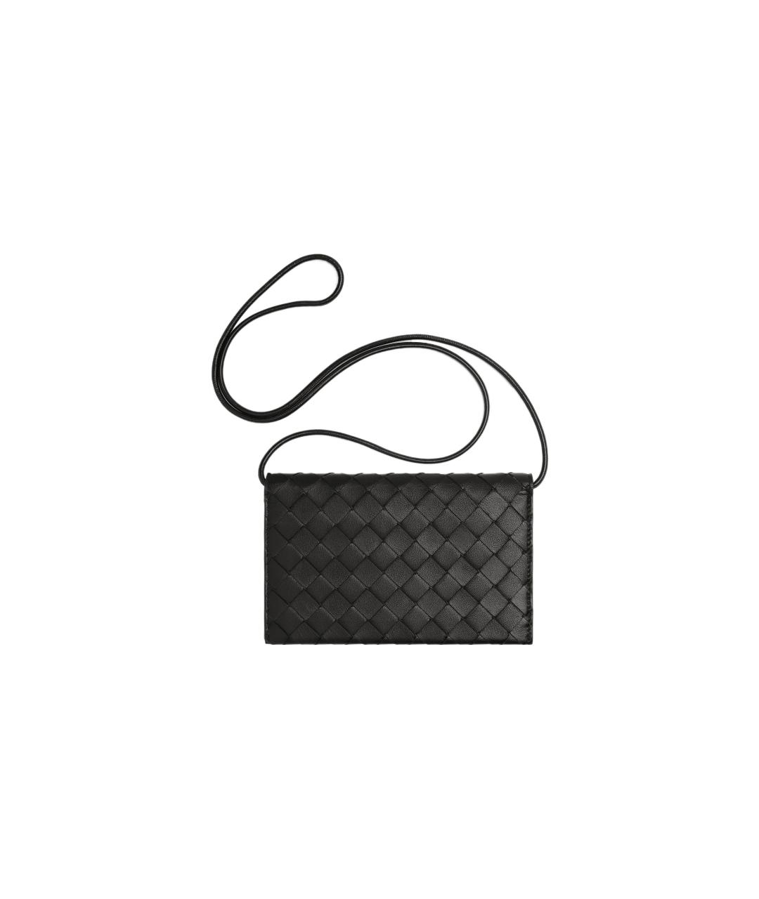 BOTTEGA VENETA Черный кожаный кошелек, фото 3