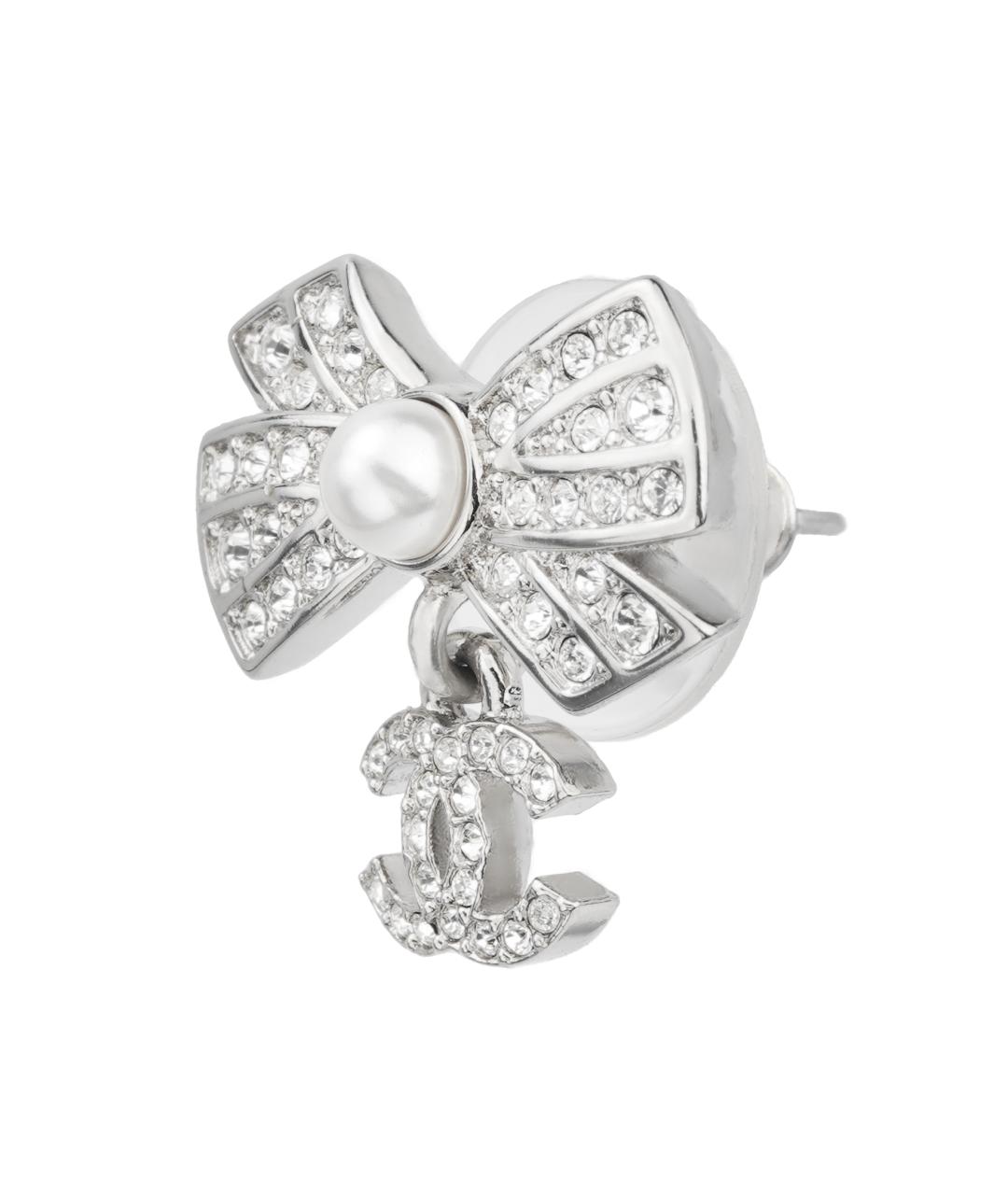 CHANEL Серебряные металлические серьги, фото 2