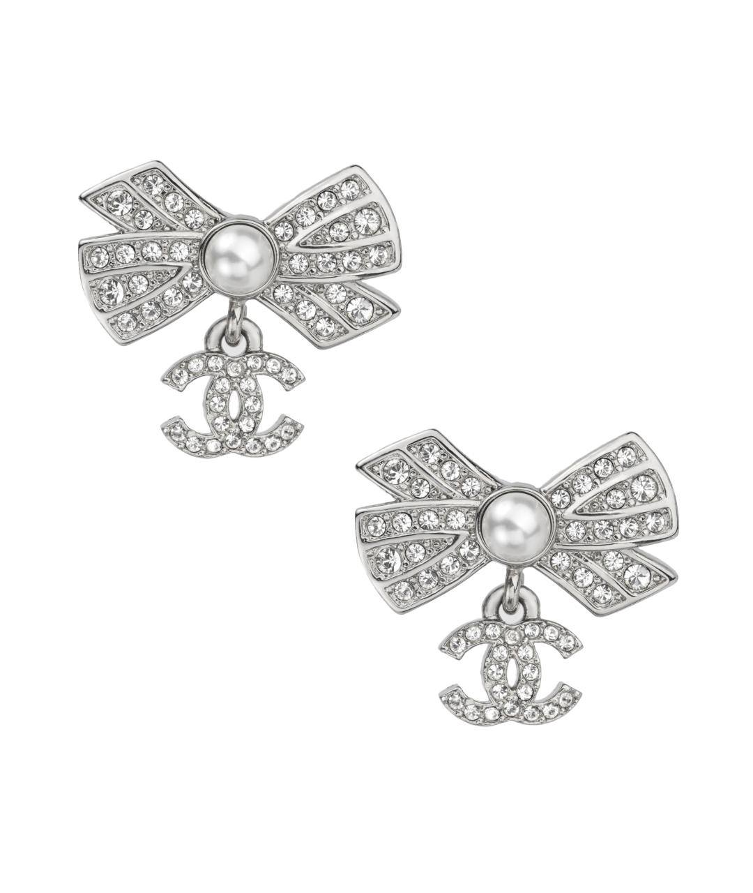 CHANEL Серебряные металлические серьги, фото 1