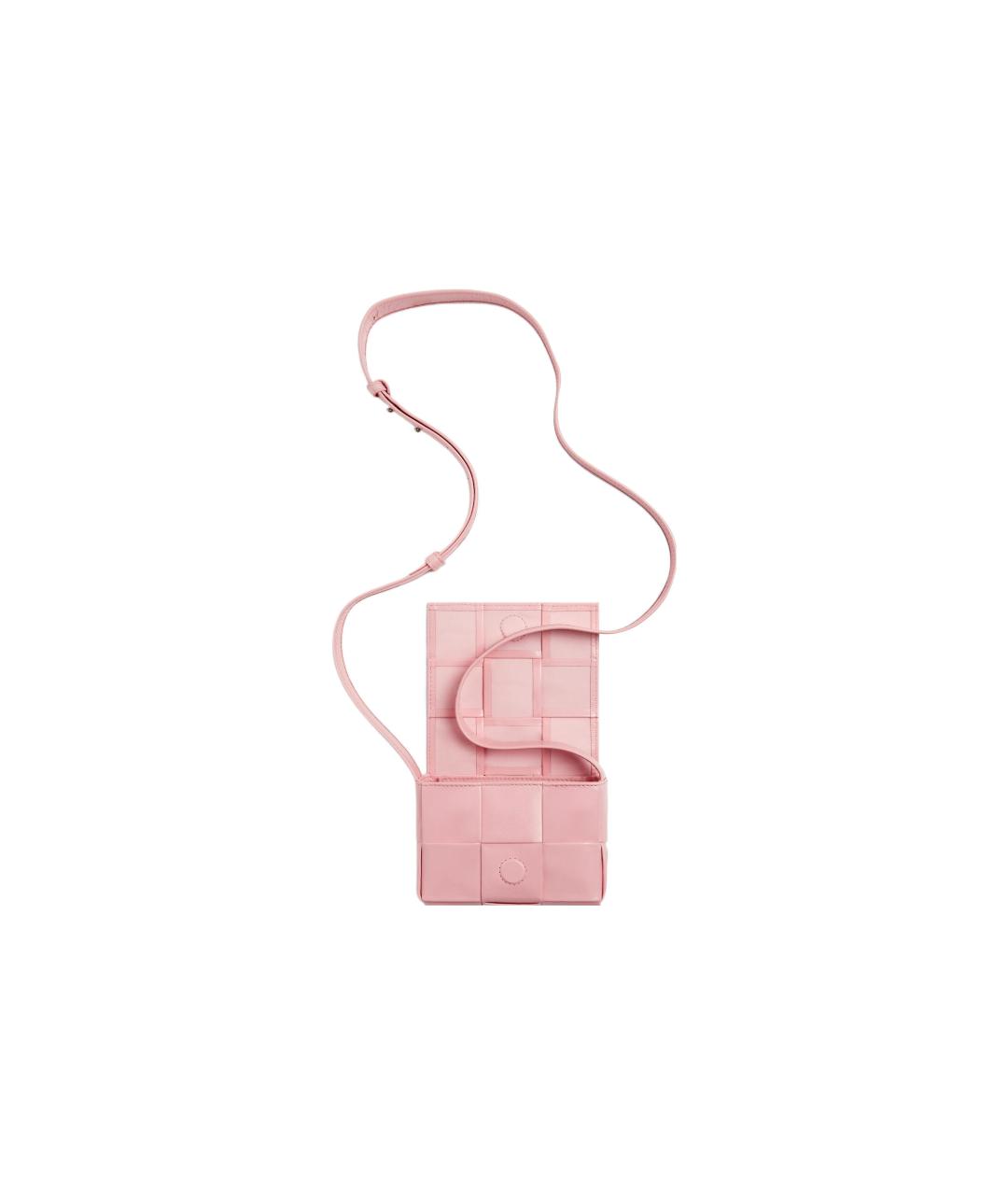 BOTTEGA VENETA Розовая кожаная сумка на плечо, фото 4