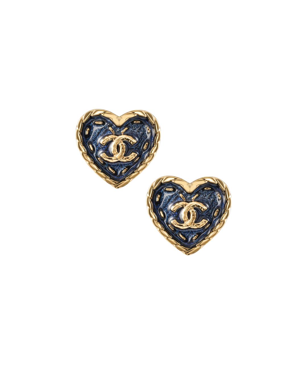 CHANEL Темно-синие металлические серьги, фото 5