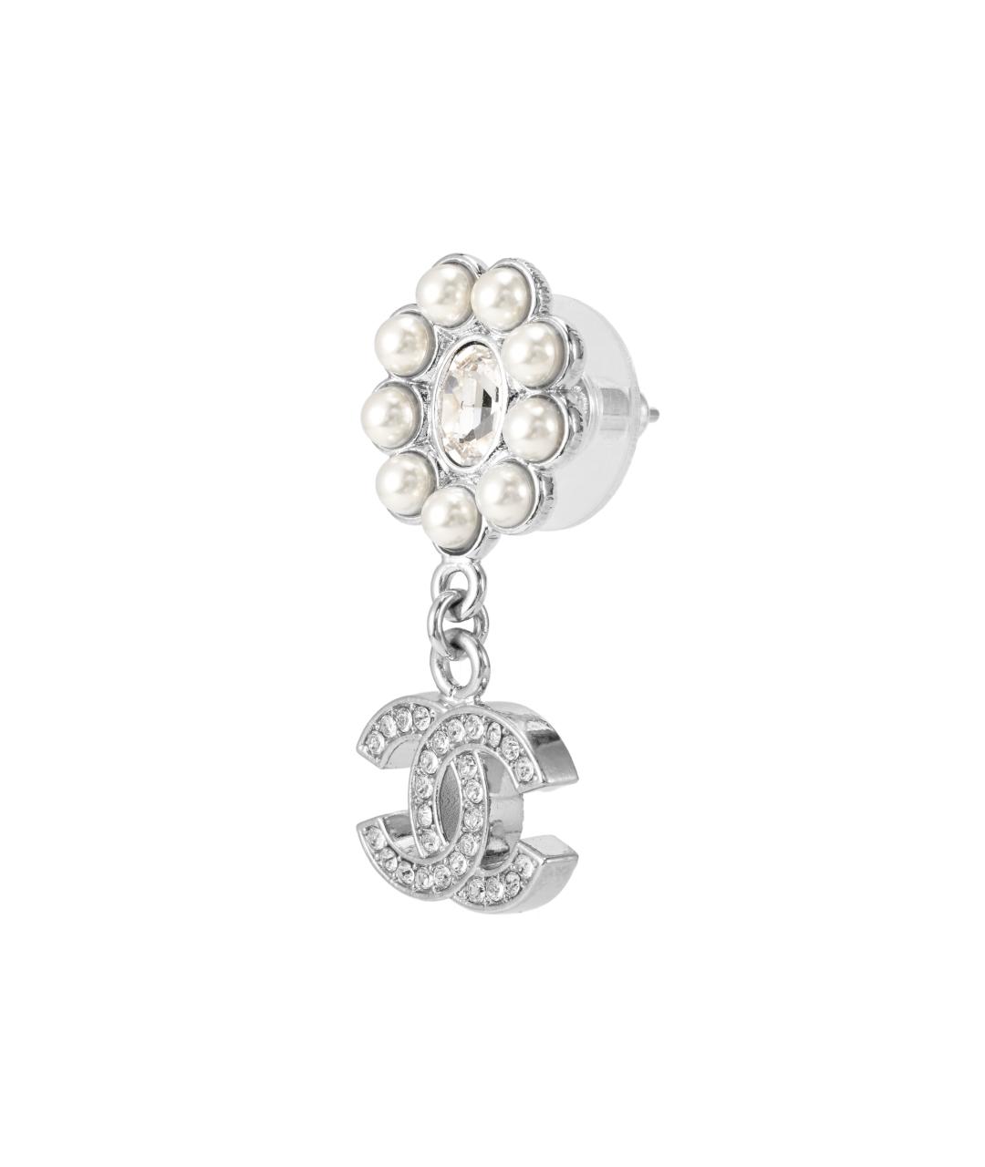 CHANEL Серебряные металлические серьги, фото 2