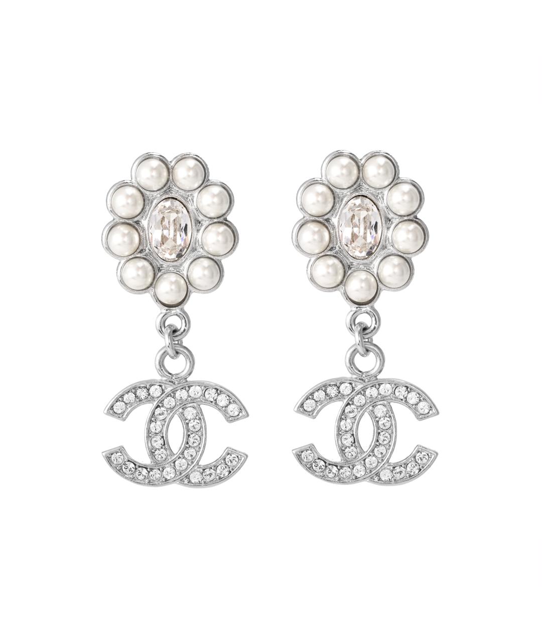 CHANEL Серебряные металлические серьги, фото 1