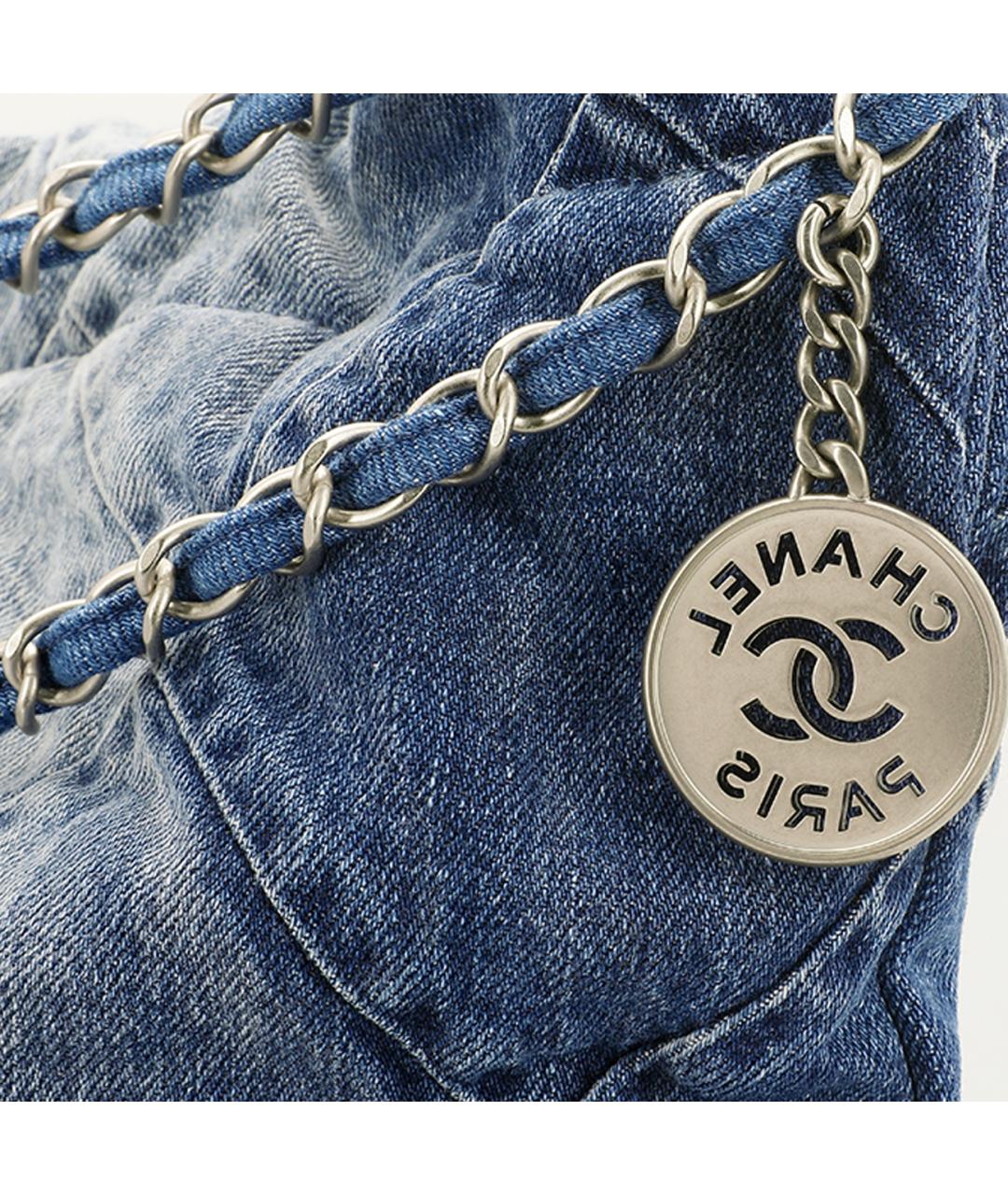 CHANEL Синяя деним сумка через плечо, фото 5