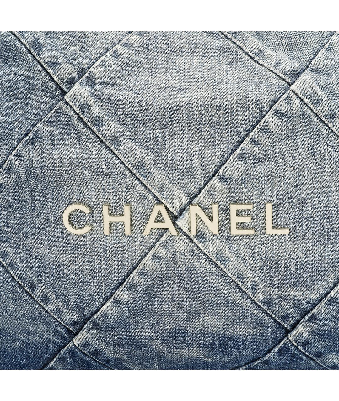 CHANEL Синяя деним сумка через плечо, фото 4