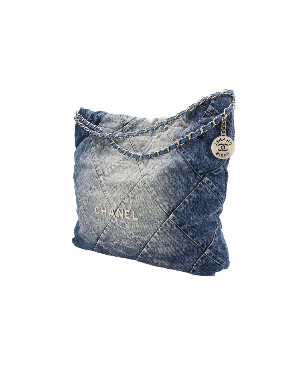 CHANEL Синяя деним сумка через плечо, фото 2