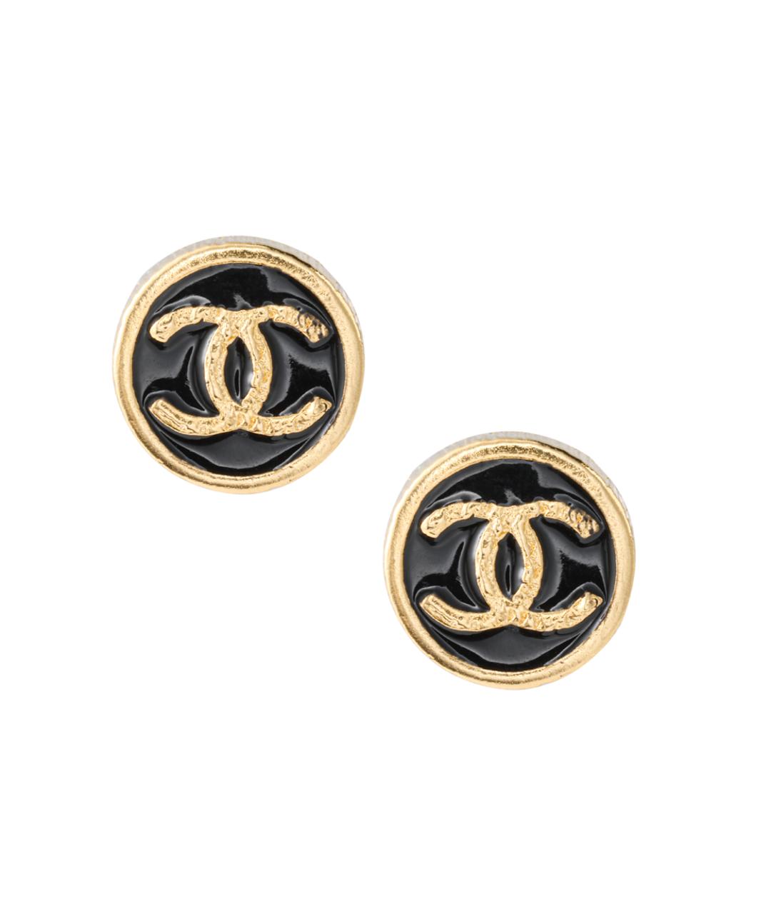 CHANEL Черные металлические серьги, фото 1