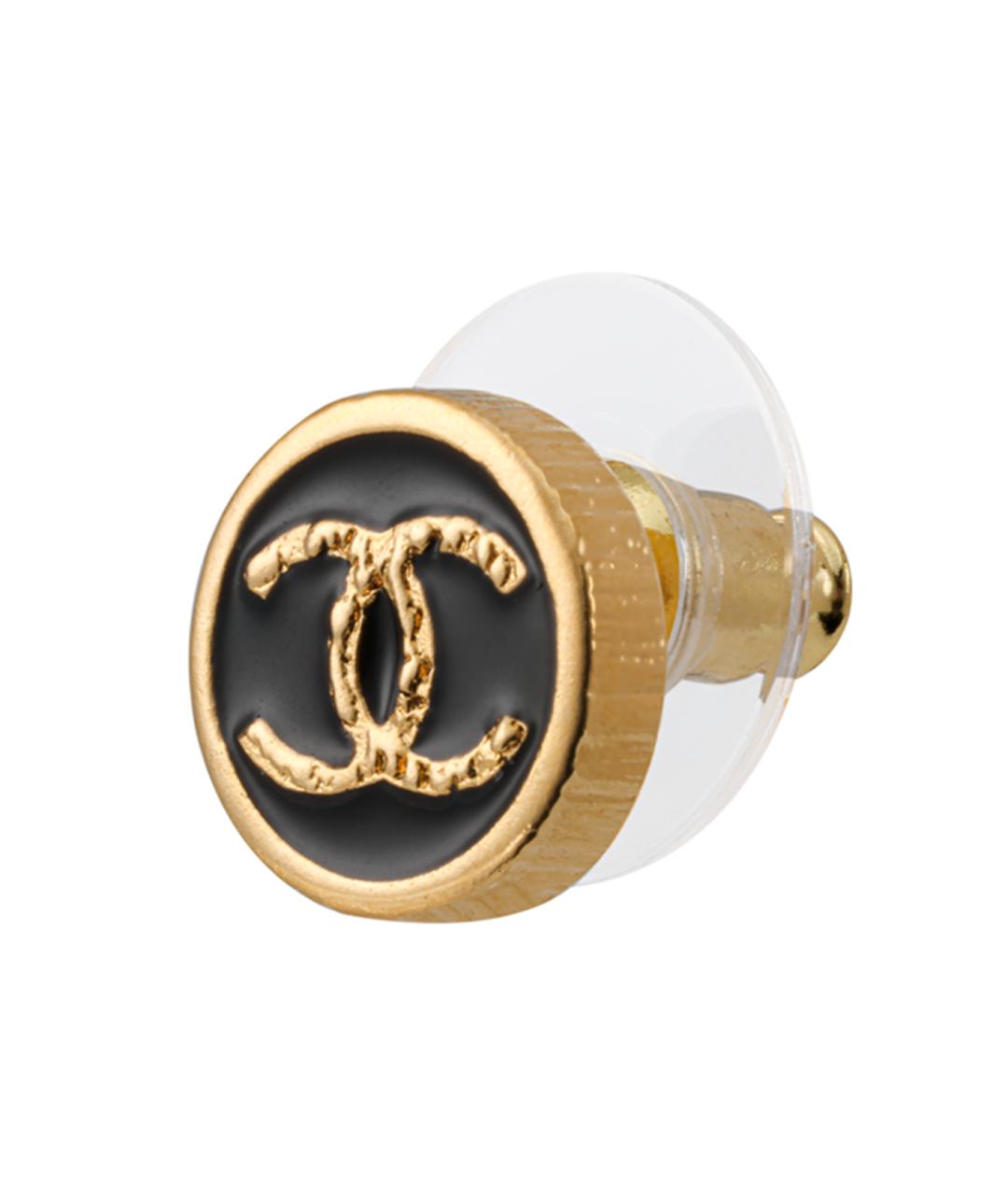 CHANEL Черные металлические серьги, фото 3