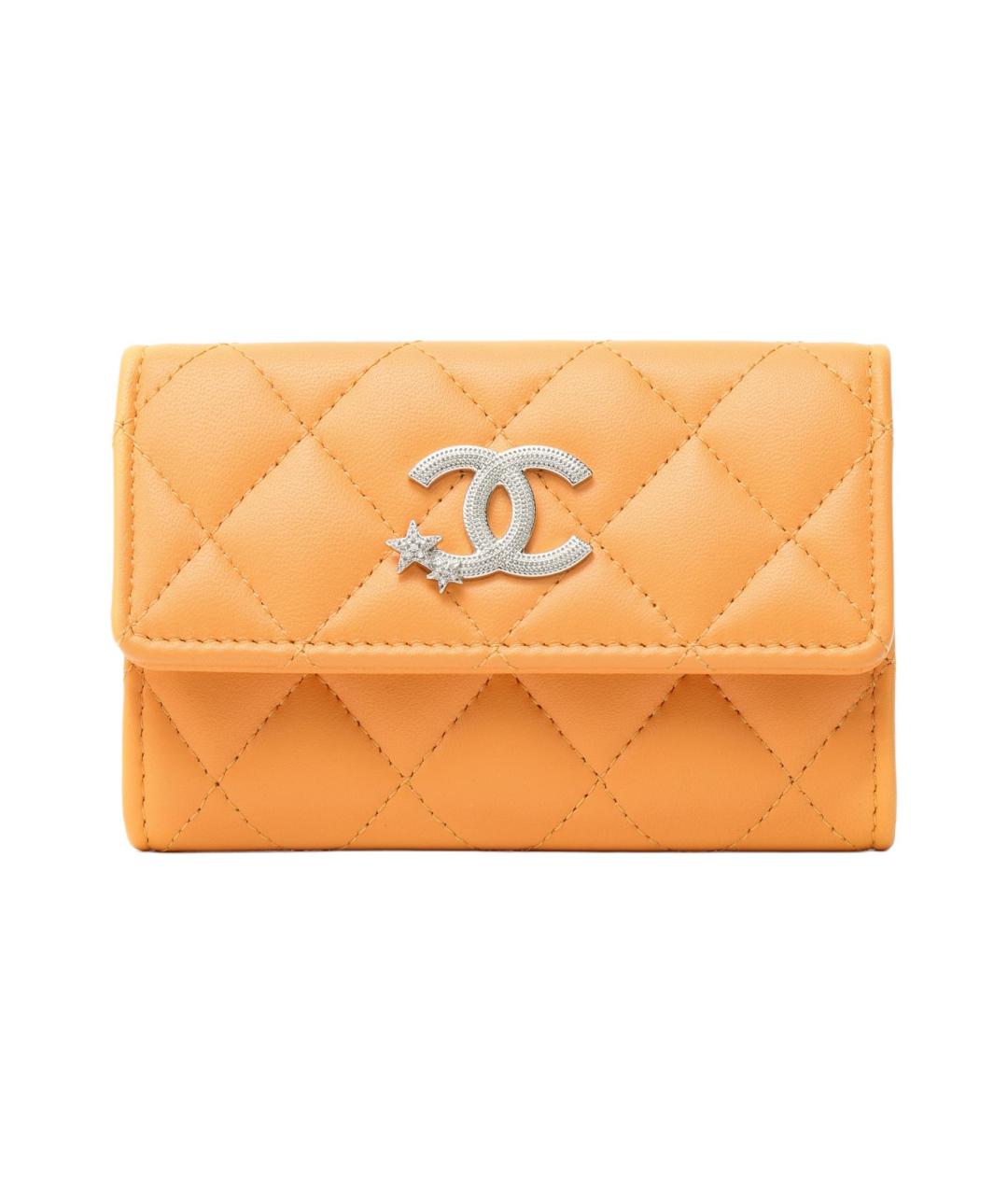 CHANEL Оранжевый кожаный кошелек, фото 1