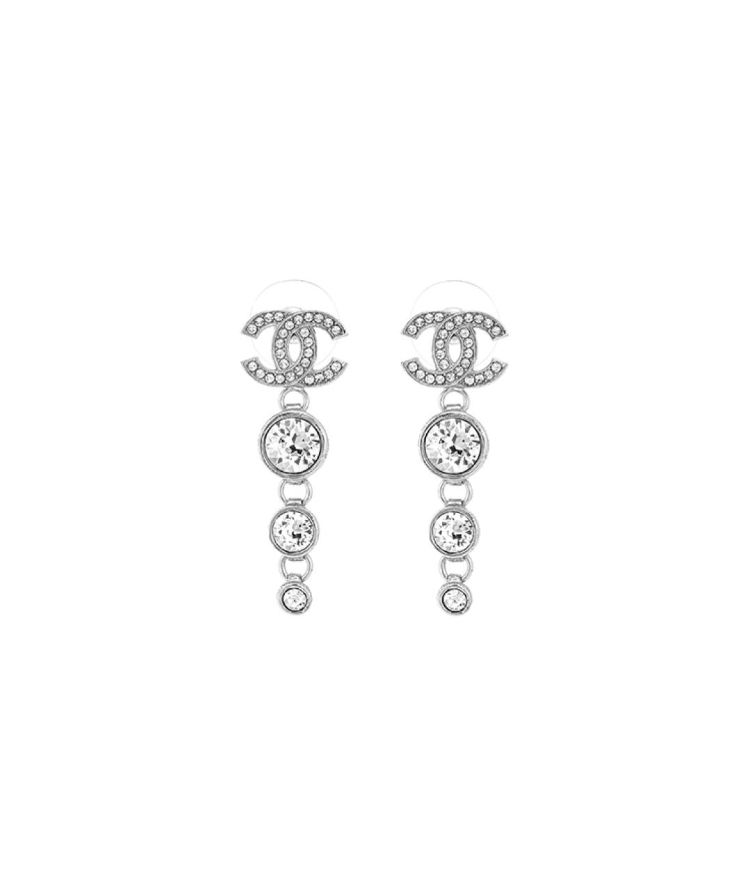 CHANEL Серебряные металлические серьги, фото 1