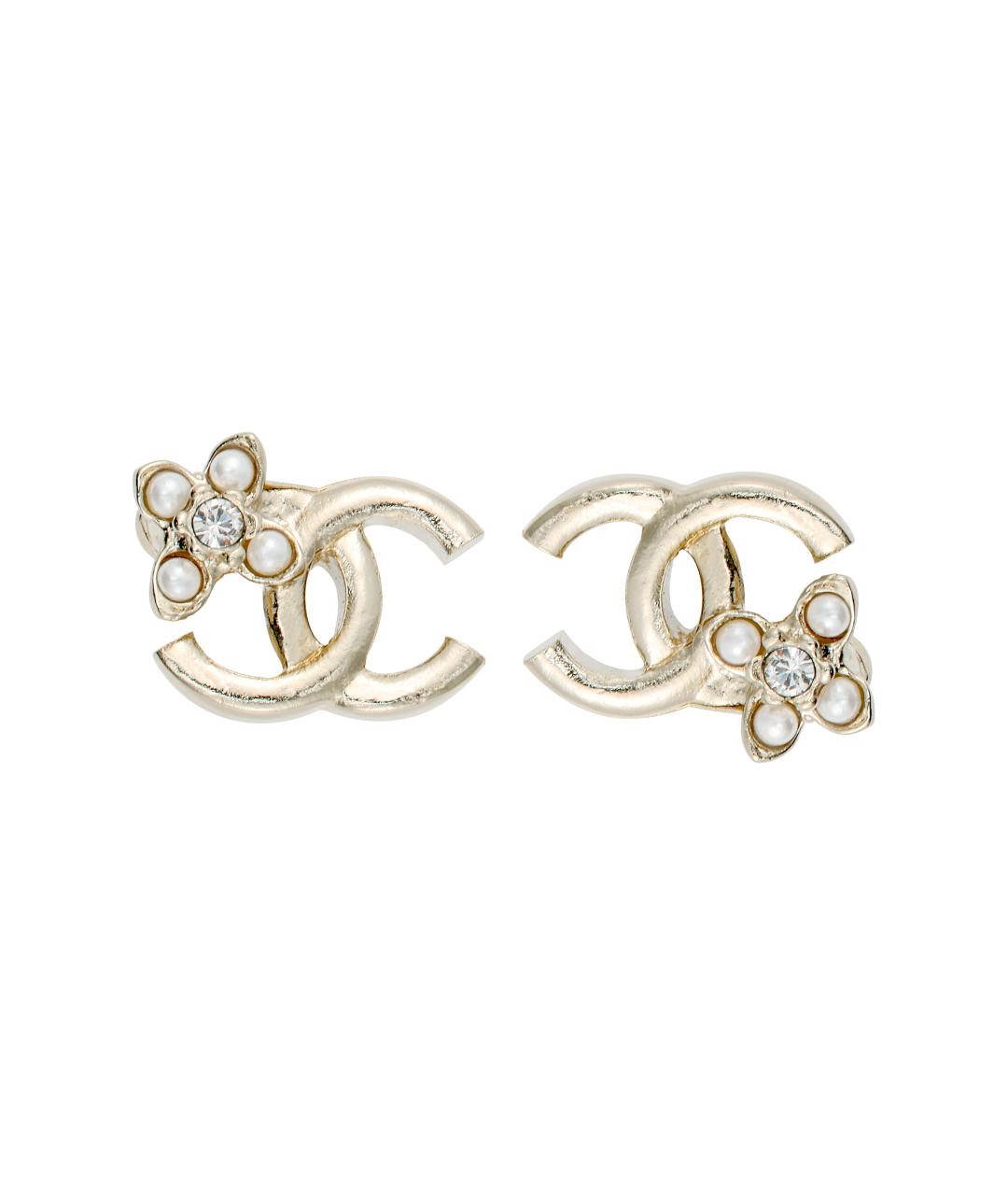 CHANEL Золотые металлические серьги, фото 1