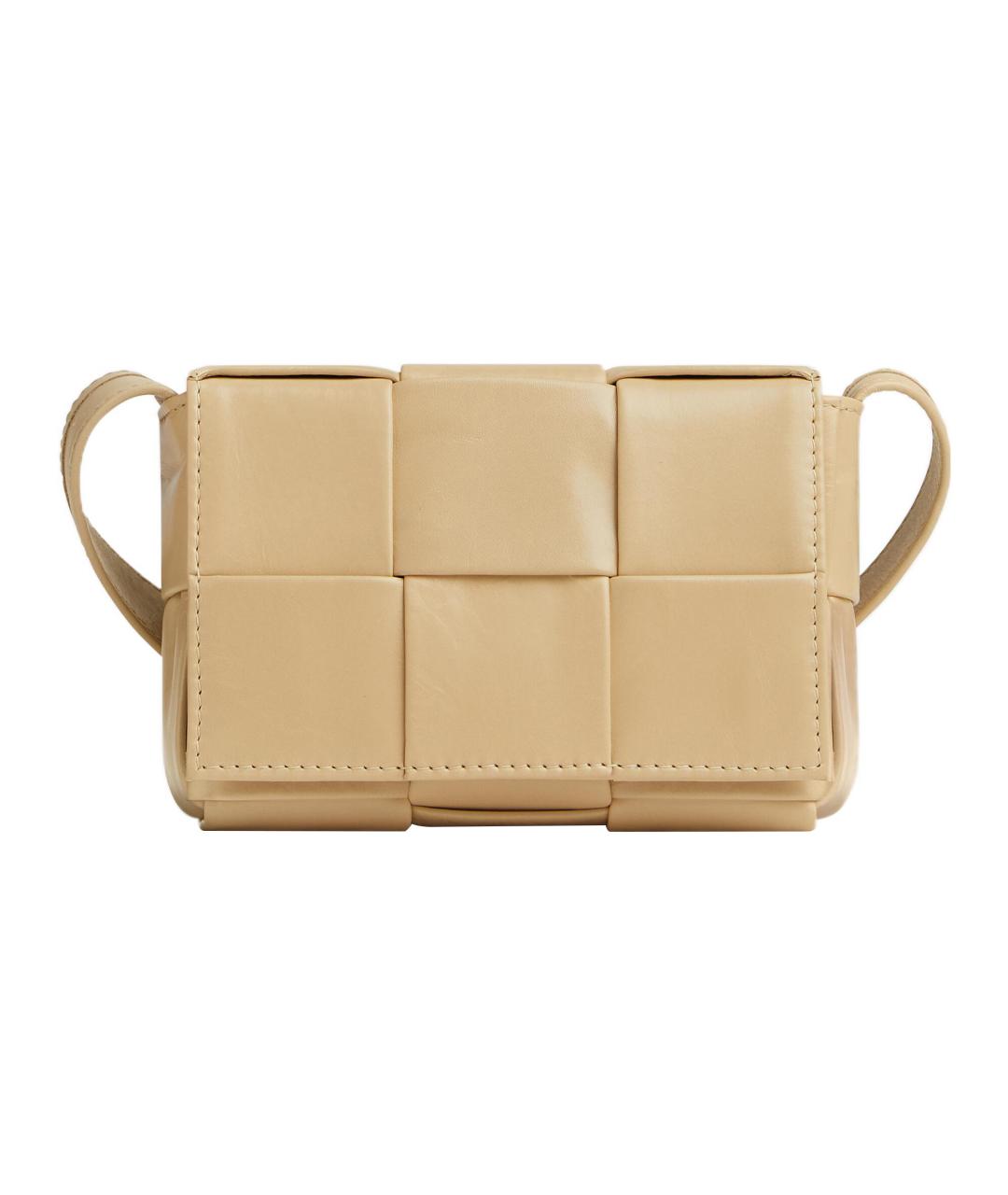 BOTTEGA VENETA Бежевая кожаная сумка на плечо, фото 1