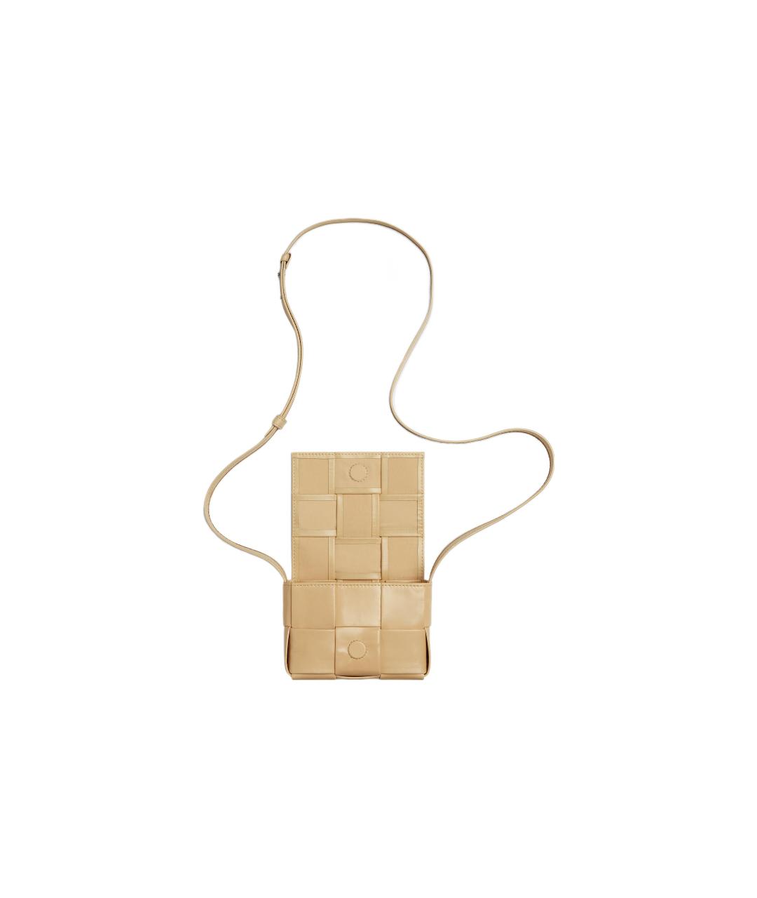 BOTTEGA VENETA Бежевая кожаная сумка на плечо, фото 8