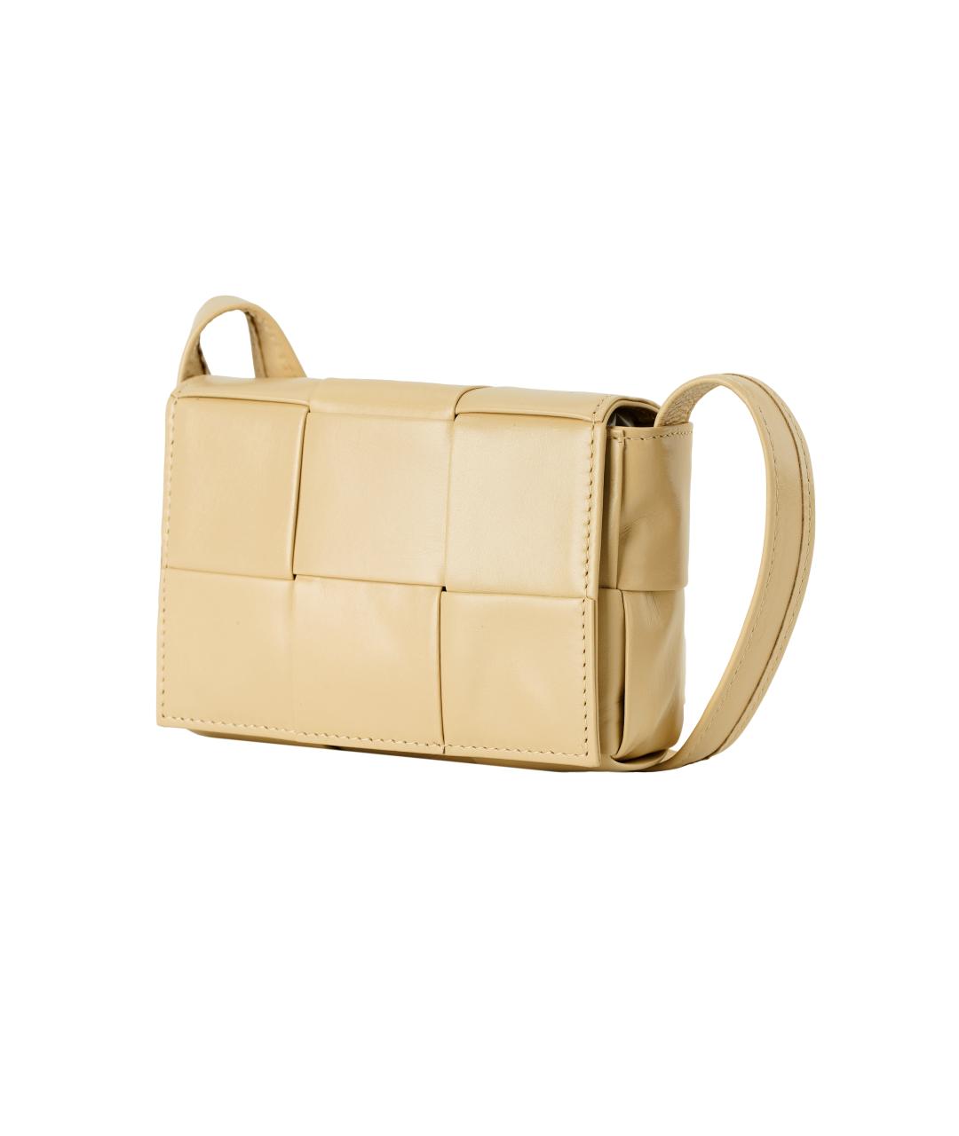 BOTTEGA VENETA Бежевая кожаная сумка на плечо, фото 3