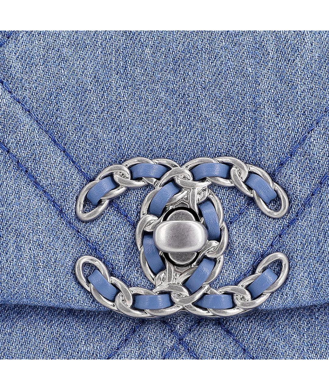 CHANEL Синяя деним сумка через плечо, фото 5