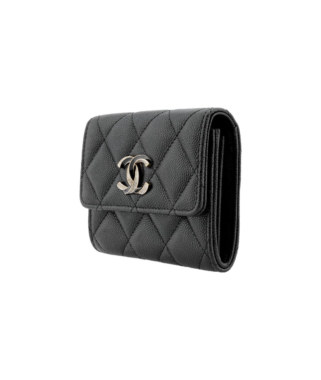 CHANEL Черный кожаный кошелек, фото 2