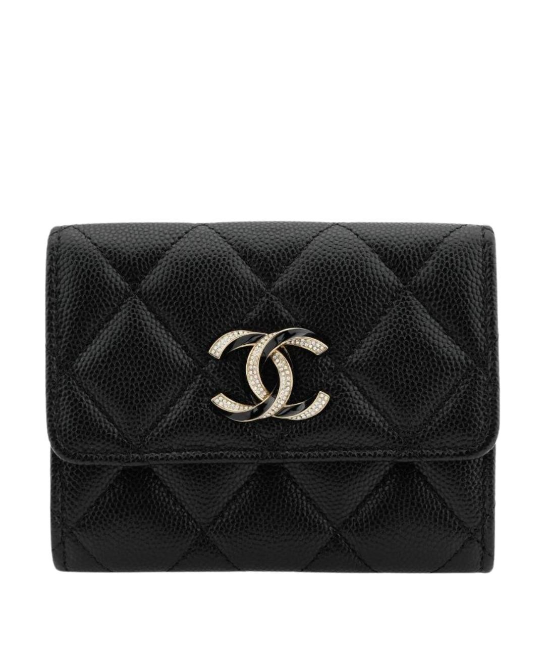 CHANEL Черный кожаный кошелек, фото 1