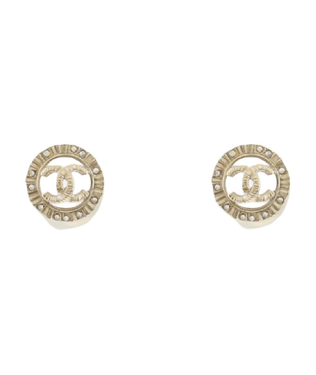 CHANEL Золотые металлические серьги, фото 1