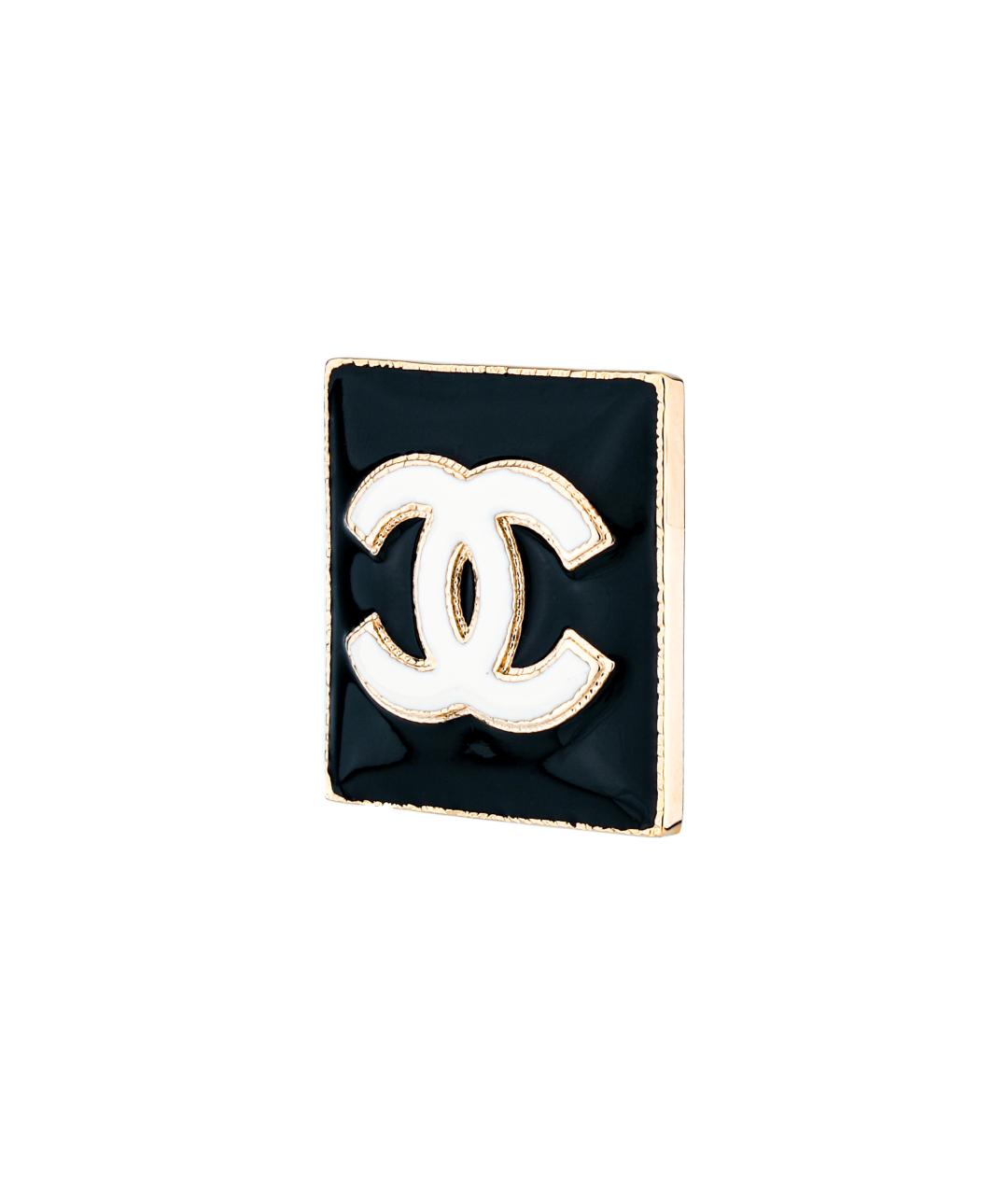 CHANEL Черные металлические серьги, фото 2