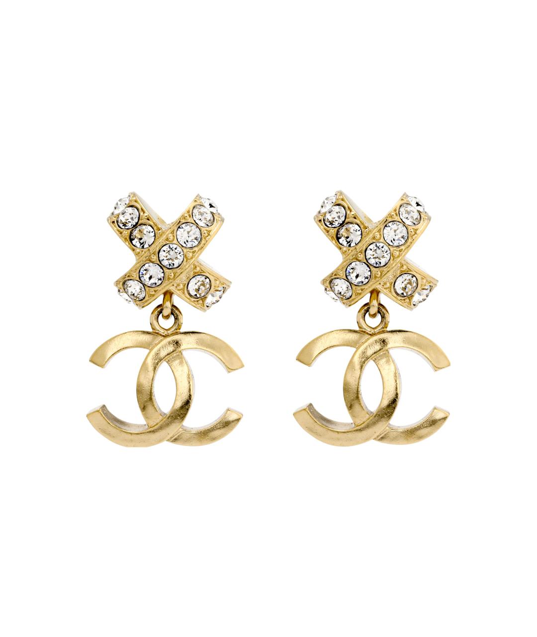 CHANEL Золотые металлические серьги, фото 1