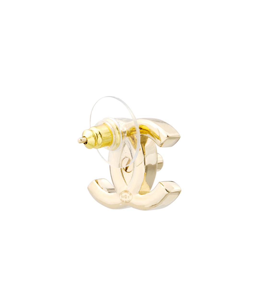 CHANEL Золотые металлические серьги, фото 3