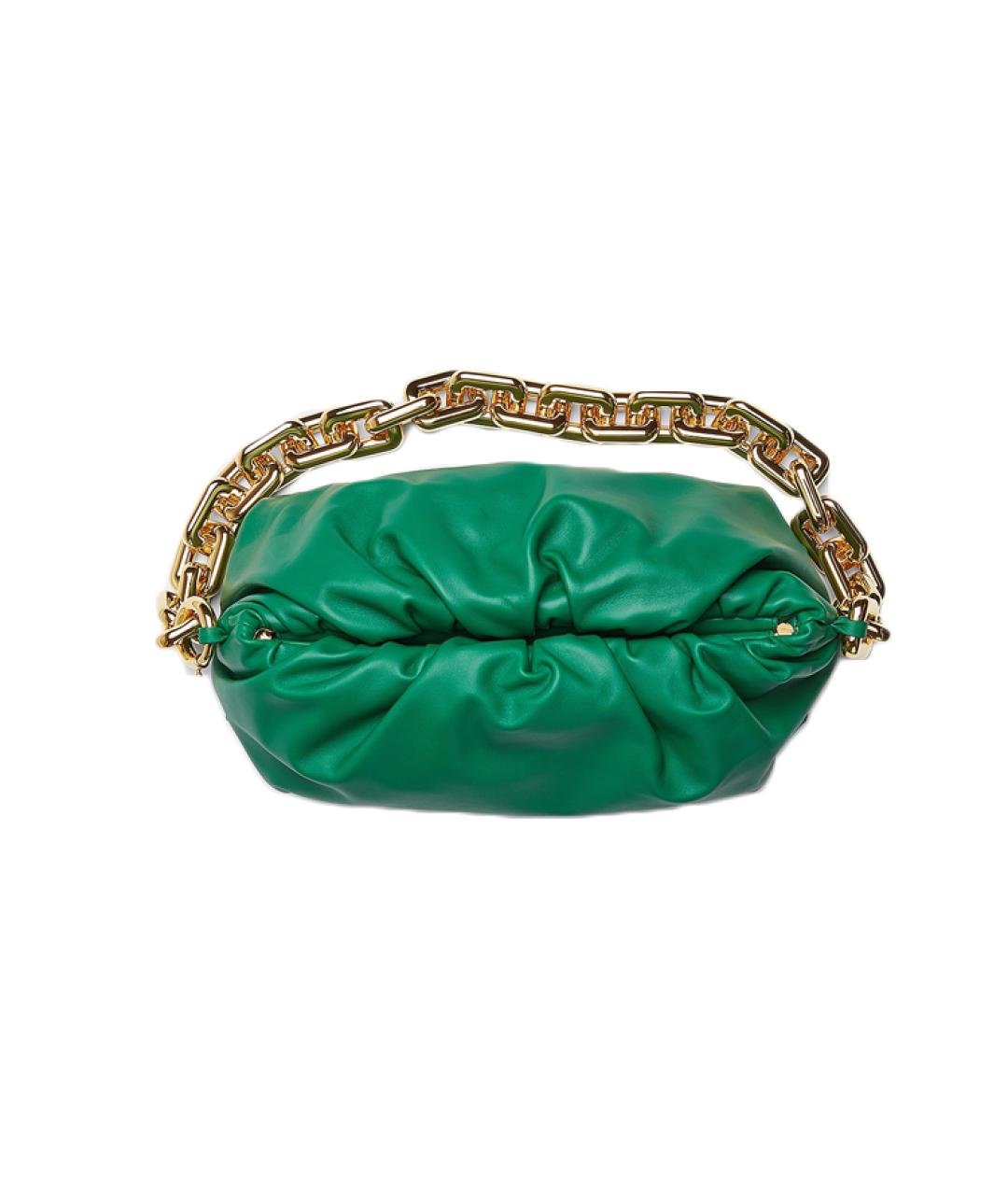 BOTTEGA VENETA Зеленая кожаная сумка через плечо, фото 2