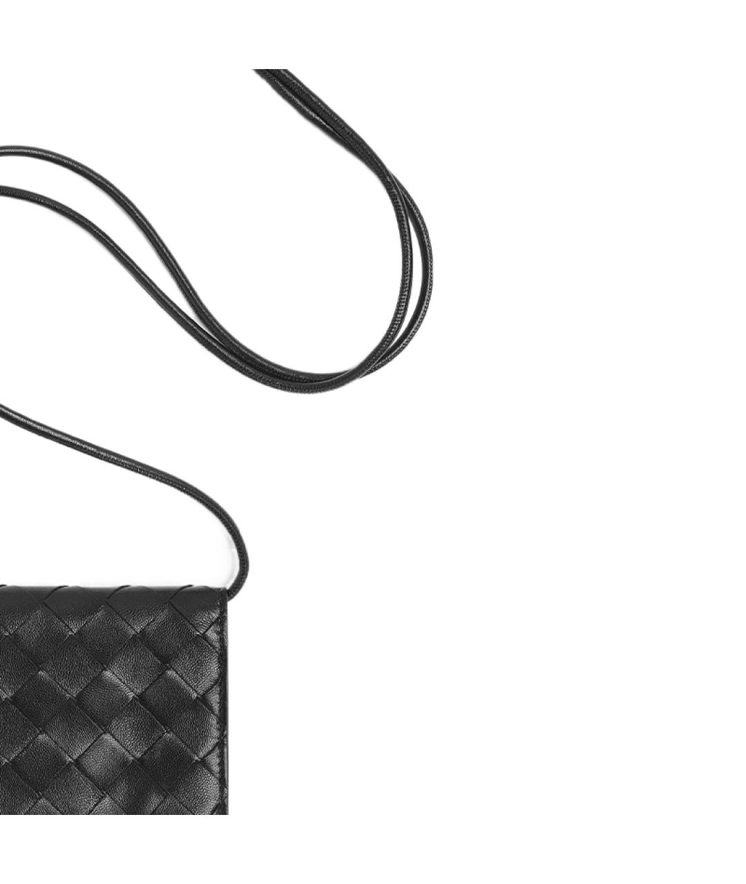 BOTTEGA VENETA Черный кожаный кошелек, фото 3