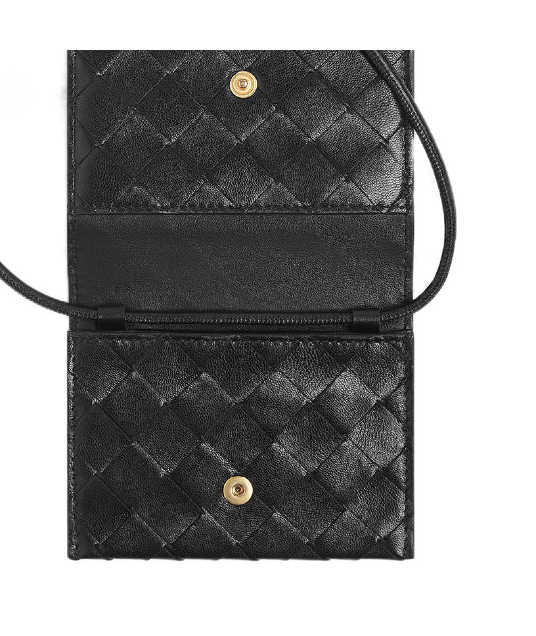 BOTTEGA VENETA Черный кожаный кошелек, фото 5
