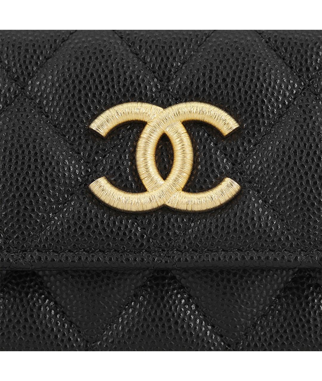 CHANEL Черный кожаный кардхолдер, фото 6