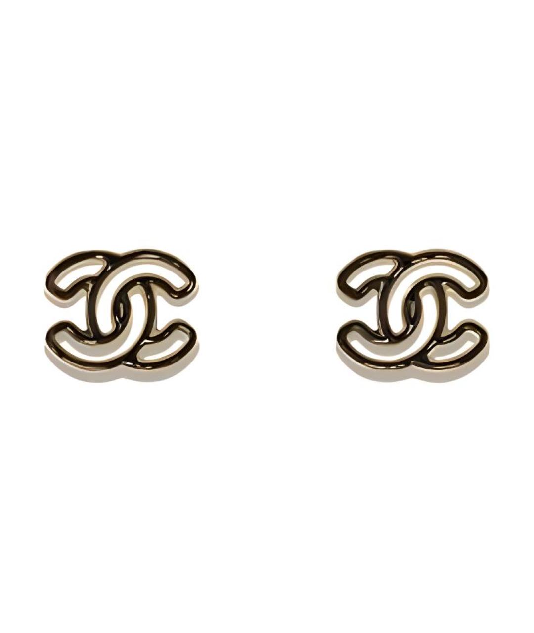 CHANEL Черные металлические серьги, фото 2