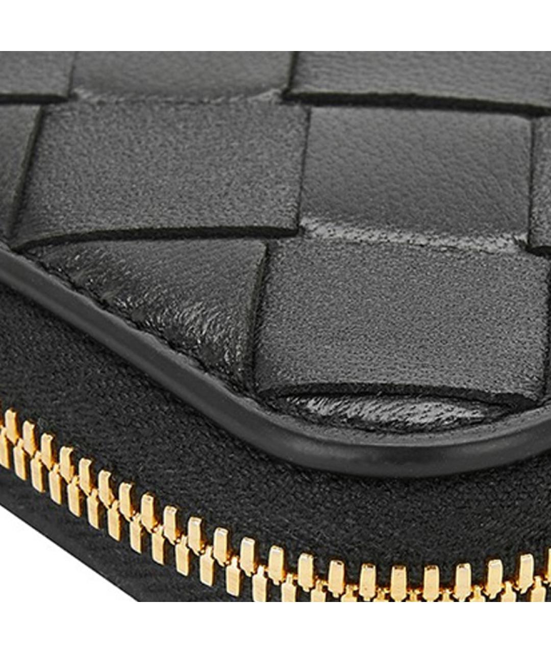 BOTTEGA VENETA Черный кожаный кошелек, фото 6