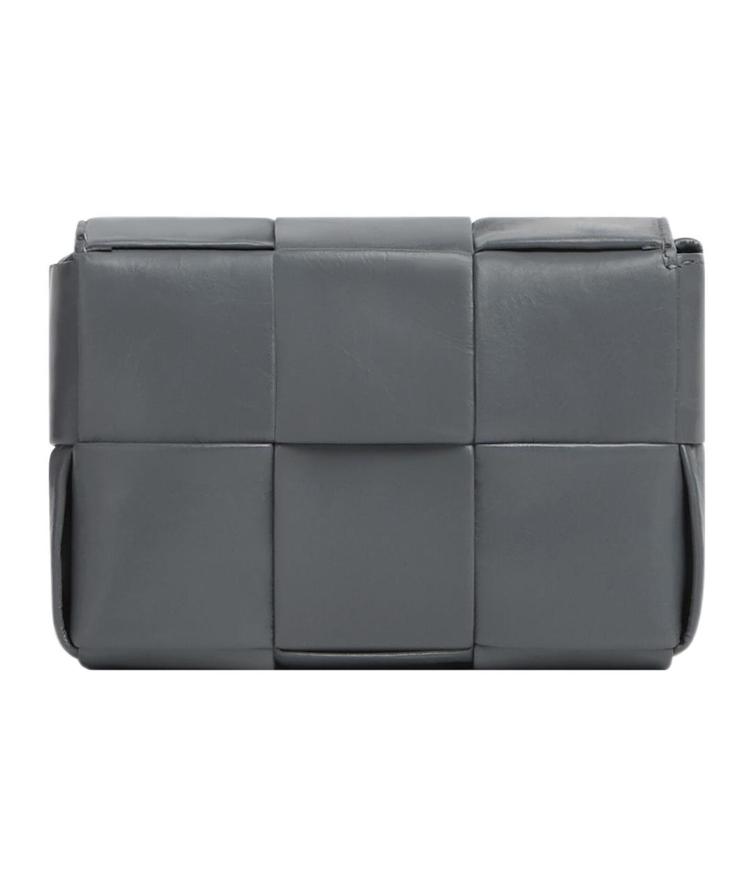 BOTTEGA VENETA Серая кожаная сумка на плечо, фото 4