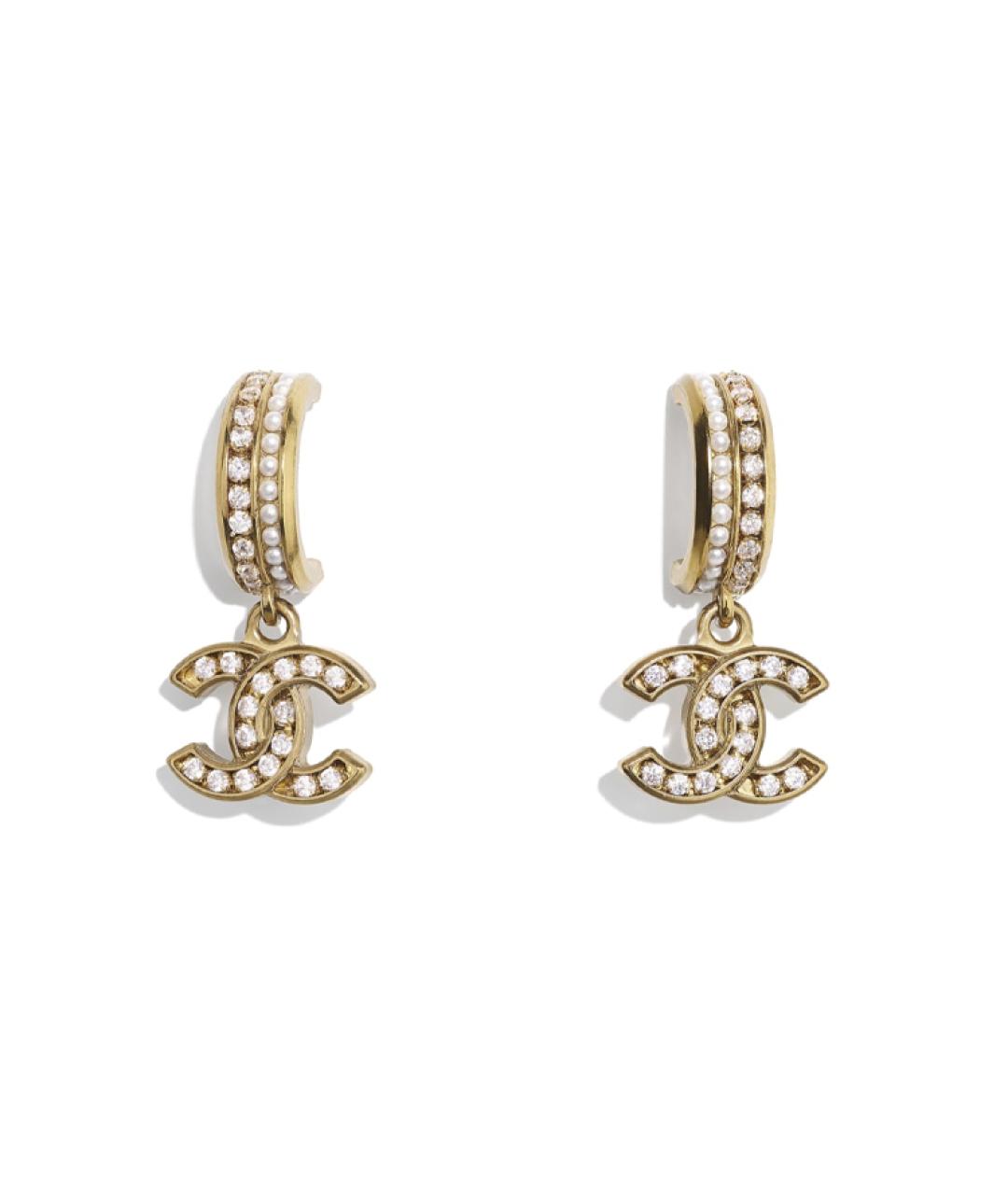 CHANEL Золотые металлические серьги, фото 1