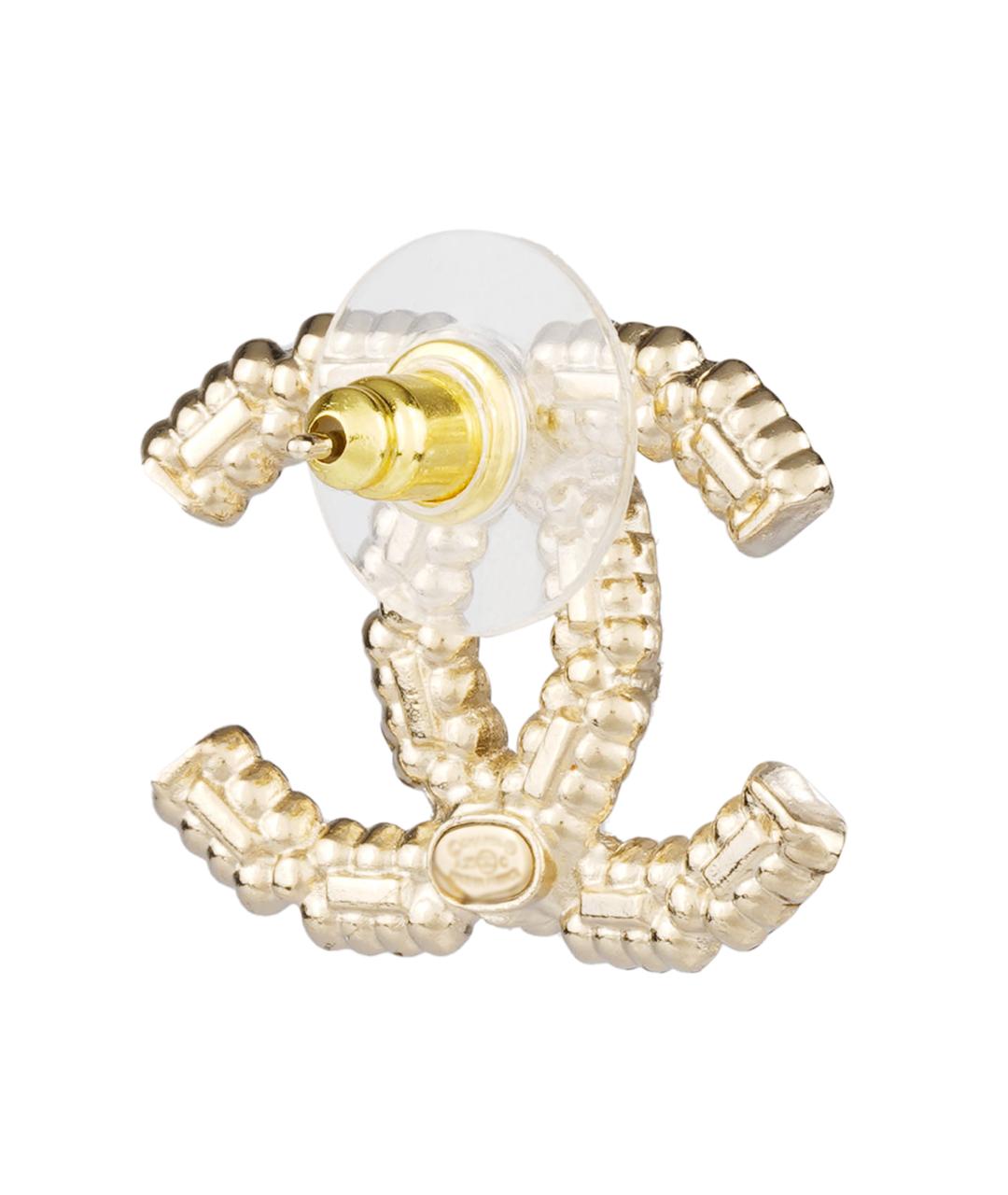 CHANEL Золотые металлические серьги, фото 3