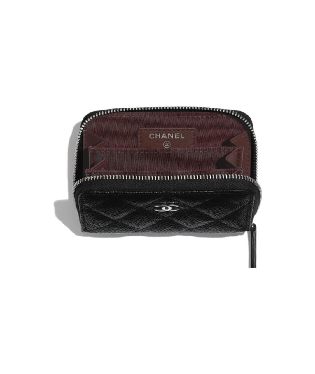 CHANEL Черный кожаный кошелек, фото 5