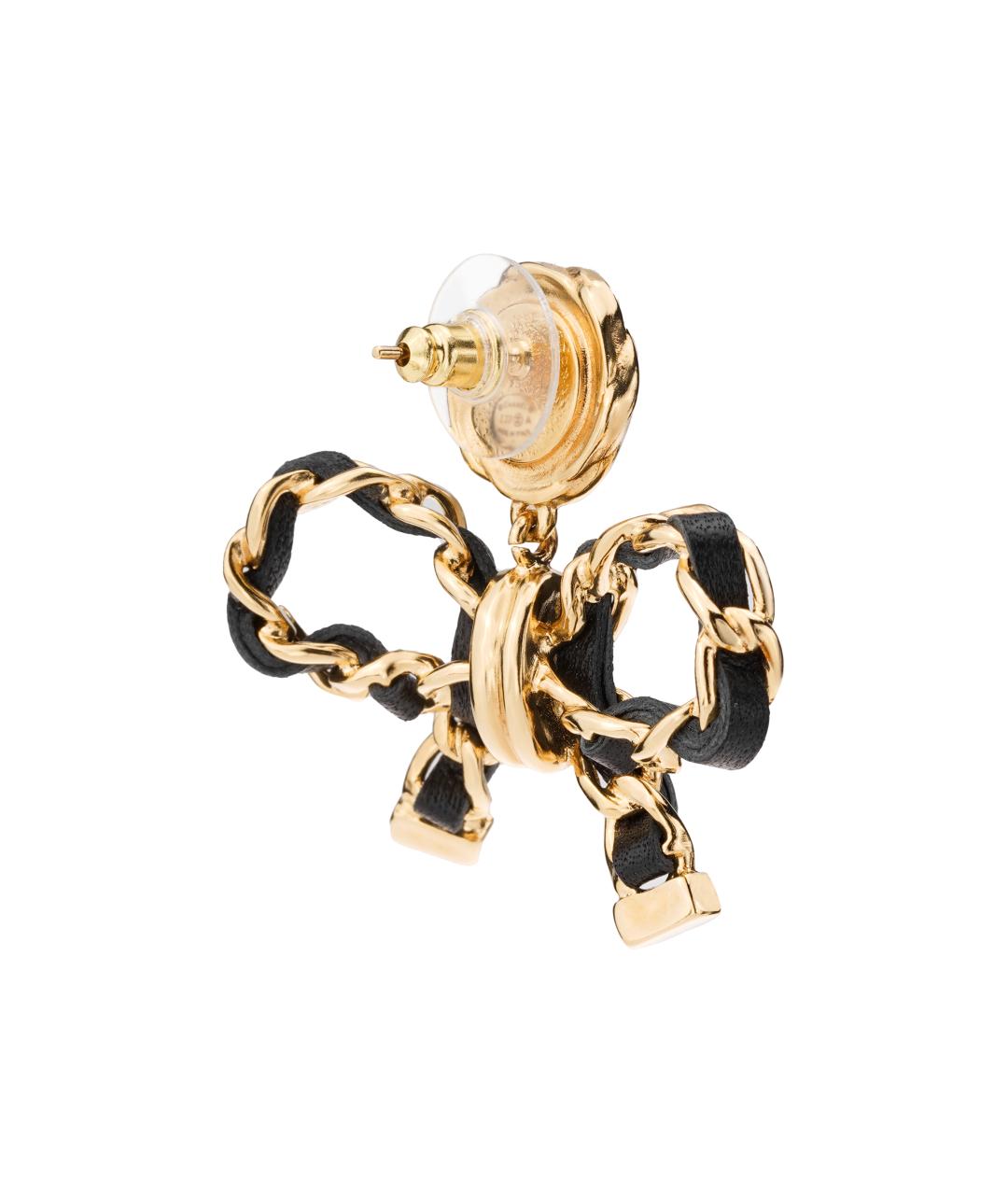 CHANEL Черные металлические серьги, фото 3