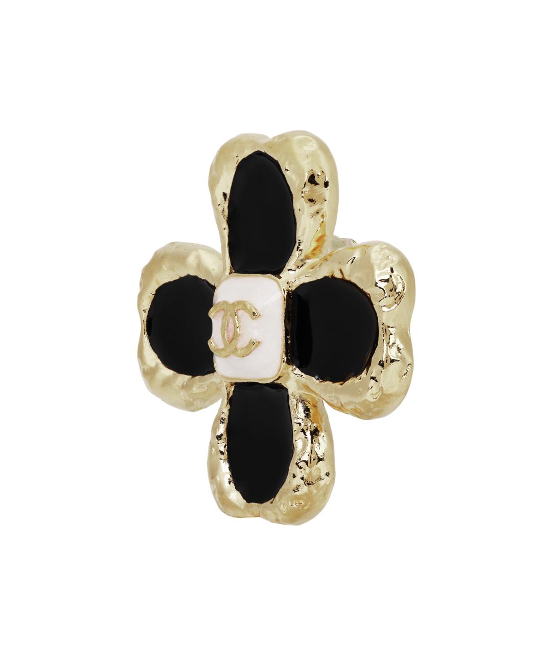 CHANEL Черные металлические серьги, фото 3